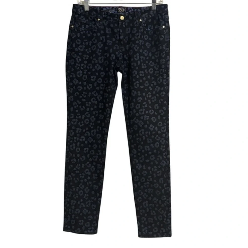 Kate Spade New York Broome‎ Street Leopard Print Jeans Navy Blue Black Size 28
